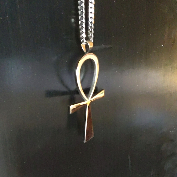 -- SOLD -- Evil Pawn Ankh Pendant Necklace Stainless Steel - Picture 2 of 7